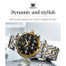 Great Quality Business OLEVS 2858 Stainless Steel Strap Quartz Men Wristwatch Silver & Blue